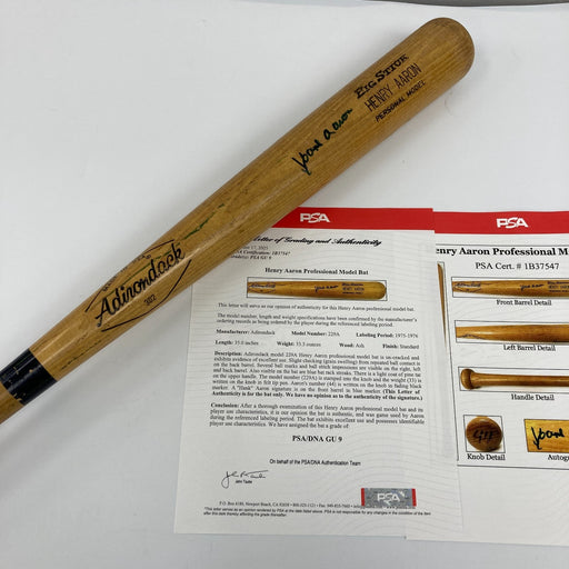 Hank Aaron Signed 1975- Game Used Baseball Bat PSA DNA & JSA COA