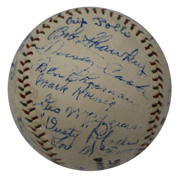 The Finest 1930 NY Yankees Team Signed Baseball Babe Ruth & Lou Gehrig JSA COA