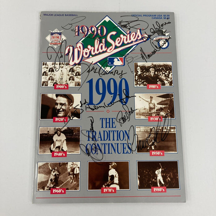 1990 Cincinnati Reds World Series Champs Team Signed W.S. Program JSA COA