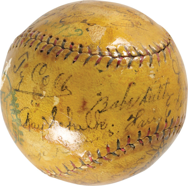 Babe Ruth Ty Cobb Walter Johnson HOF Signed 1922 American League Baseball PSA