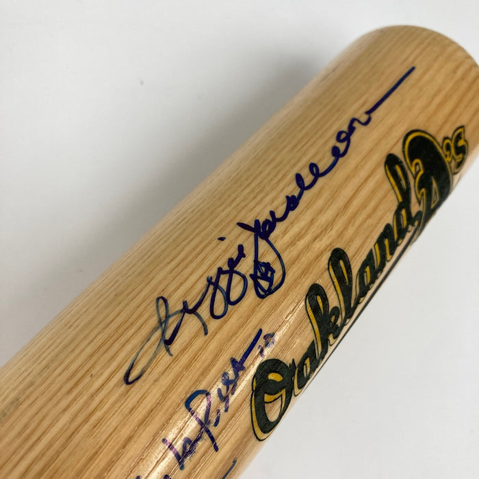 Oakland A's Legends Signed Bat 10 Sigs Rickey Henderson Reggie Jackson BAS