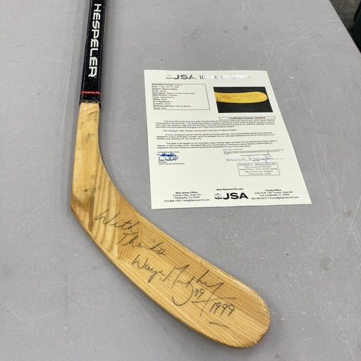 Wayne Gretzky Signed 1999 Game Issued Hespeler Hockey Stick JSA COA