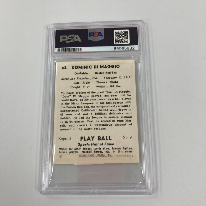 1941 Play Ball Dom Dimaggio Signed 1980's Baseball Card PSA DNA Auto