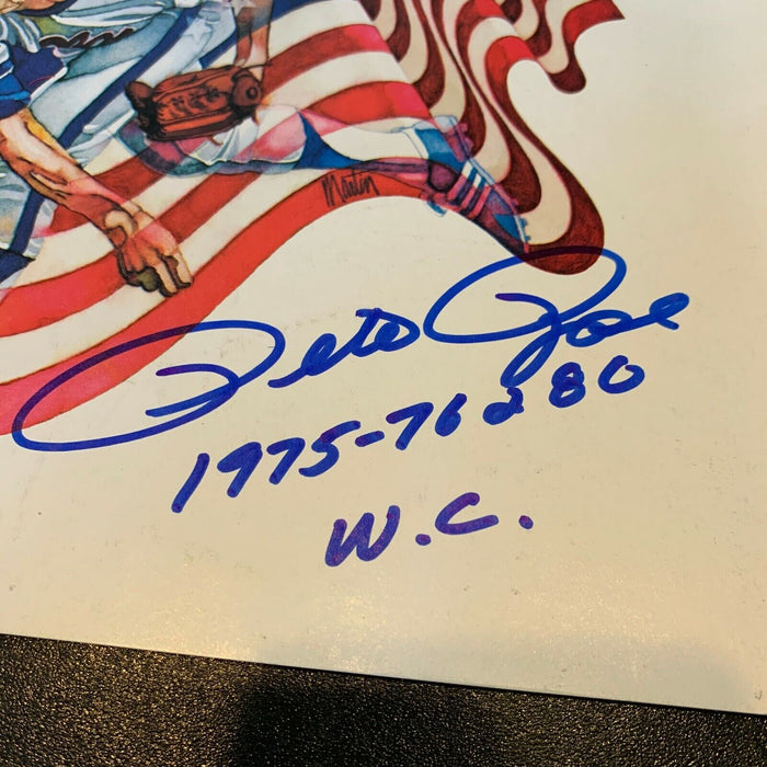 Pete Rose "1975,76,80 W.S.C." Signed Inscribed 1980 Program World Series Steiner