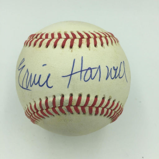 Ernie Harwell Hall Of Fame 1981 Signed Game Used Minor League Baseball JSA COA