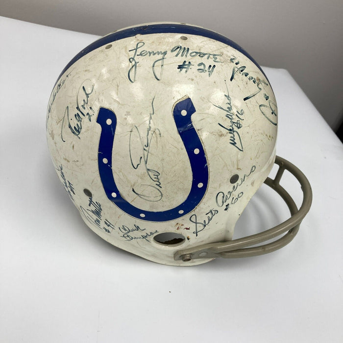 Johnny Unitas Baltimore Colts HOF Legends Multi Signed Vintage 1960's Helmet JSA