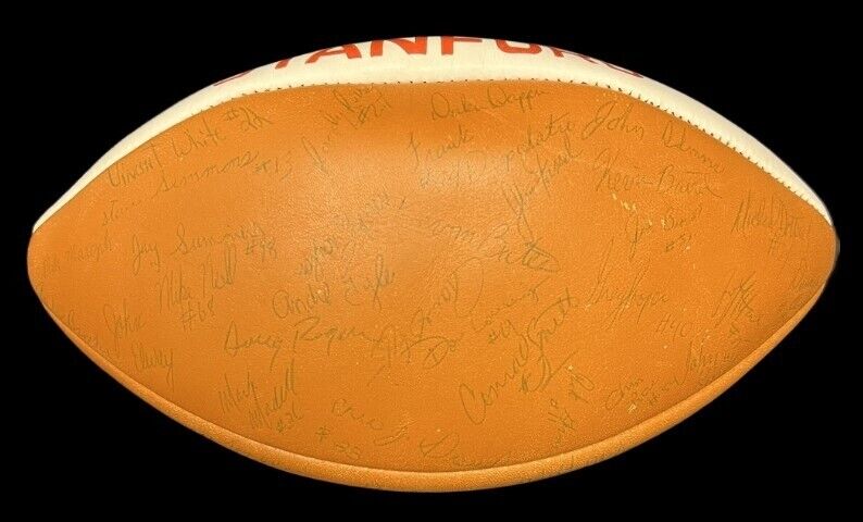 John Elway Pre Rookie 1980 Stanford Cardinals Team Signed Football JSA COA