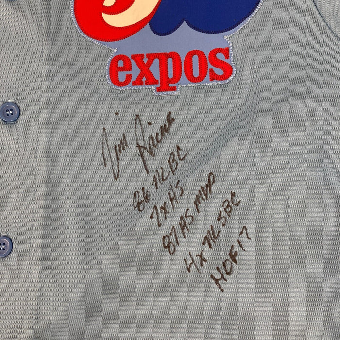 Tim Raines Signed Heavily Inscribed STATS Montreal Expos Jersey JSA COA