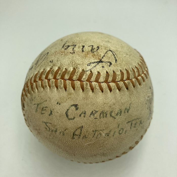 Larry Goetz Umpire Signed 1940's National League Frick  Game Used Baseball JSA