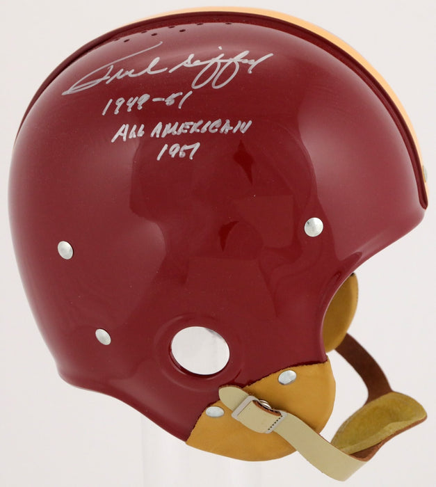 Frank Gifford Signed "1948-51, All-American 1957" Full Size USC Helmet PSA DNA