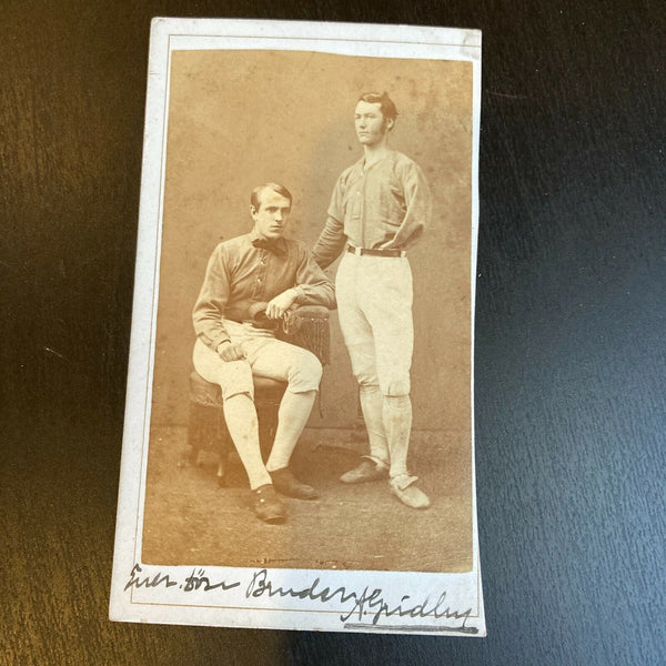 Civil War One Handed Baseball Player Signed Original 1860's Photo Albert Gridley