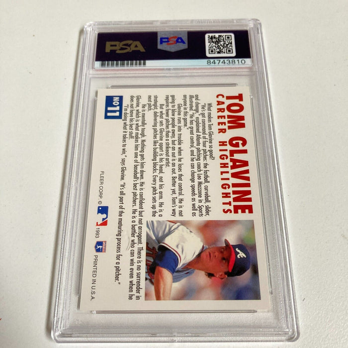1993 Fleer Tom Glavine Signed Promo Card With Fleer Stamp PSA DNA RARE