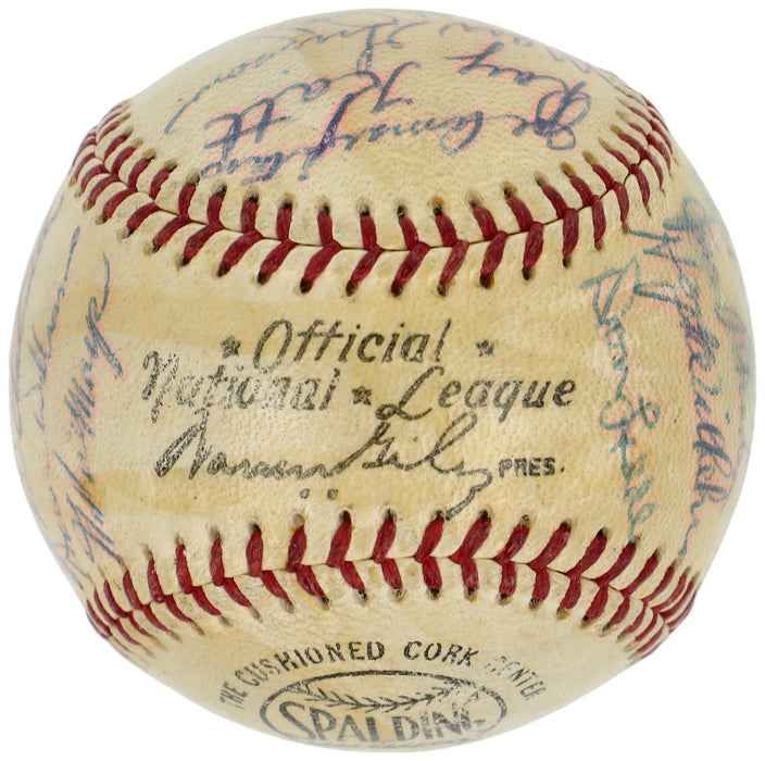 1954 Giants World Series Champs Team Signed Baseball Willie Mays Beckett COA