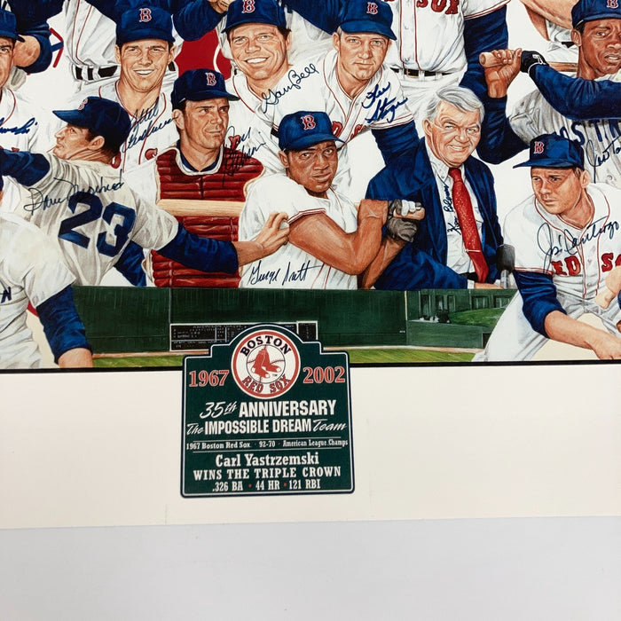 1967 Boston Red Sox AL Champs Team Signed 18x24 Litho Photo Carl Yastrzemski JSA