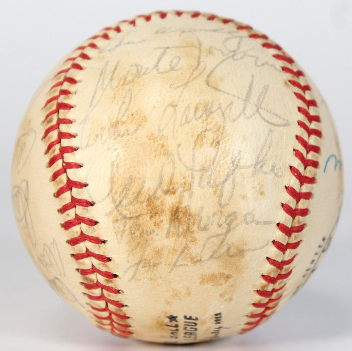 Joe Dimaggio HOF Legends Multi Signed National League Feeney Baseball JSA COA