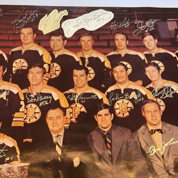 1969-70 Stanley Cup Champion Boston Bruins Team Signed Large 21x36 Photo JSA COA