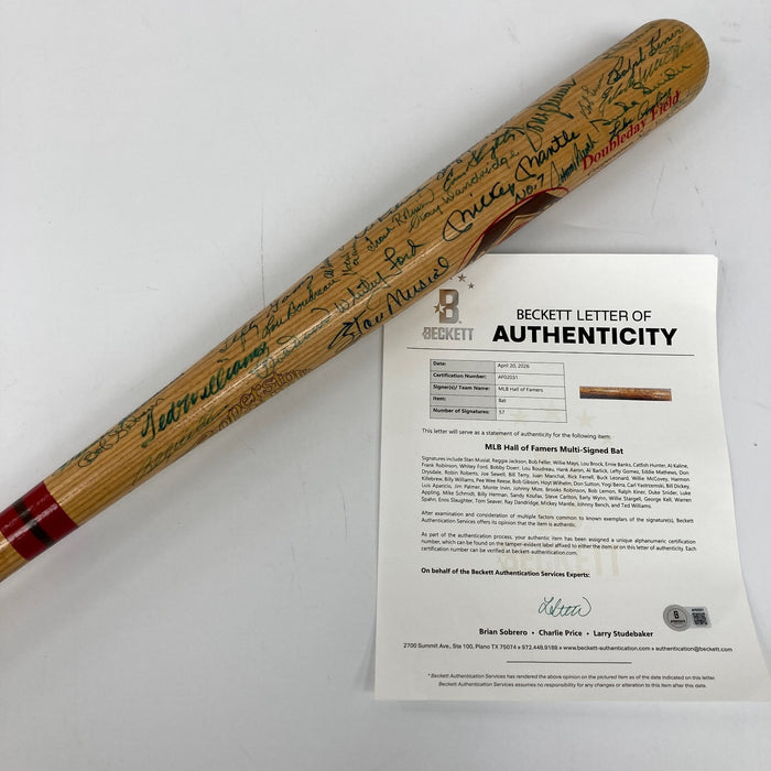 Beautiful Mickey Mantle Ted Williams 57 Sigs Hall Of Fame Multi Signed Bat BAS