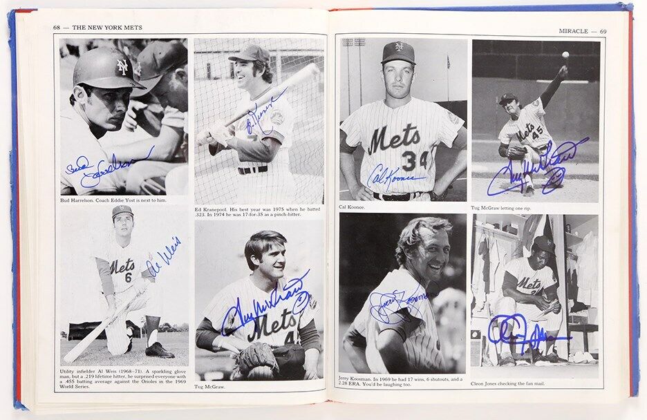 1986 New York Mets World Series Yearbook With 180 Signatures! PSA DNA COA