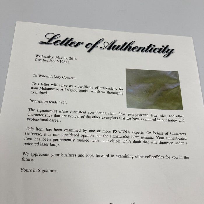 Muhammad Ali Signed Possible Fight Worn Everlast Trunks Shorts PSA DNA COA