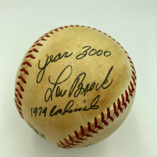 Lou Brock 3,000th Hit 1979 Signed Vintage National League Game Baseball JSA COA