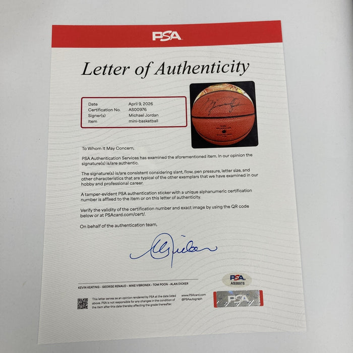 Michael Jordan Signed Painted Mini Basketball PSA DNA COA