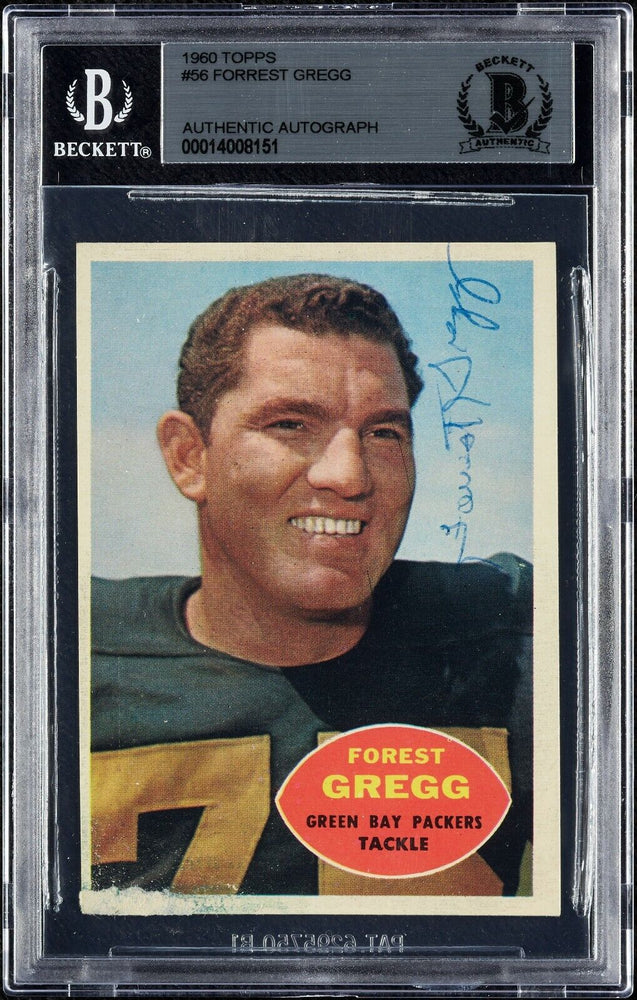 Forrest Gregg Signed 1960 Topps Football RC Rookie #56 BGS Beckett