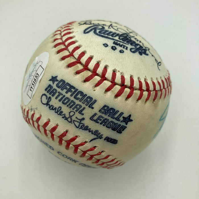 1970's HOF Multi Signed Baseball Freddie Lindstrom Earl Averill Grimes JSA