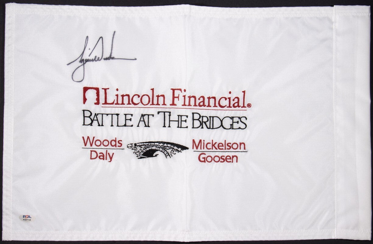 Tiger Woods Signed Autographed PGA Golf Flag PSA DNA COA