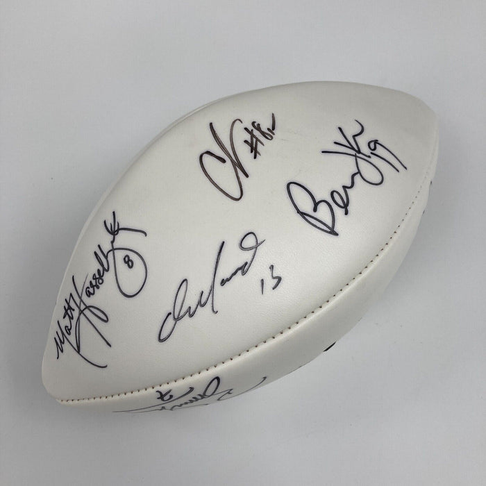 Dan Marino John Elway Drew Brees Quarterback Challange Signed Football JSA COA