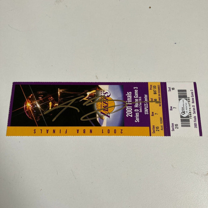 Kobe Bryant Signed 2001 NBA Finals Los Angeles Lakers Full Ticket JSA COA