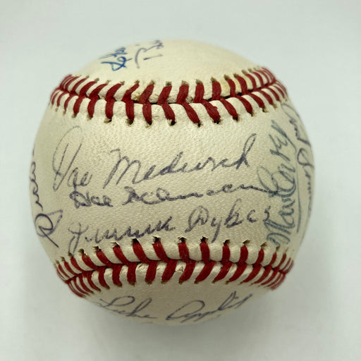 Joe Cronin Joe Medwick Earl Averill Max Carey HOF Multi Signed Baseball PSA JSA