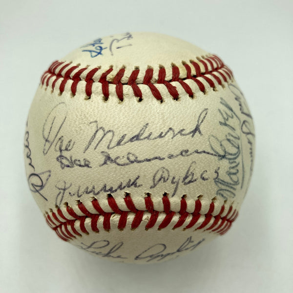 Joe Cronin Joe Medwick Earl Averill Max Carey HOF Multi Signed Baseball PSA JSA