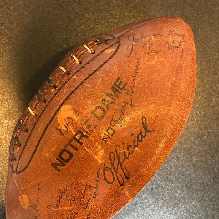 1954 Notre Dame Fighting Irish Team Signed Football With 57 Sigs Beckett COA