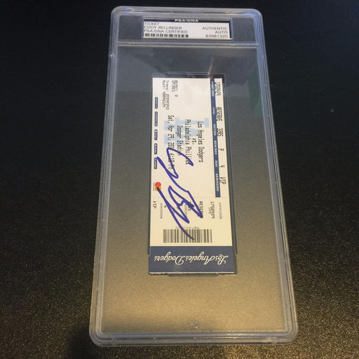 CODY BELLINGER SIGNED 1ST CAREER HOMERUN GAME AUTHENTIC TICKET SLABBED PSA/DNA