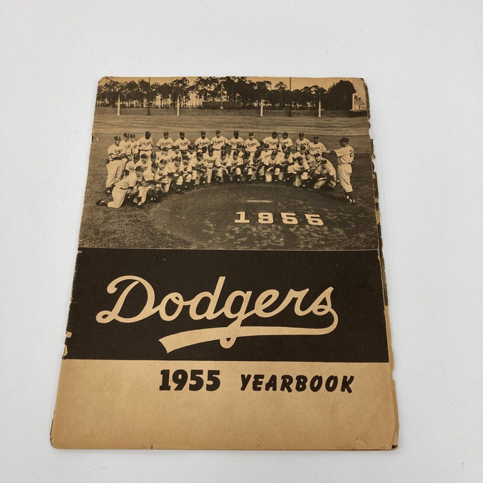 1955 Brooklyn Dodgers W.S. Champs Team Signed Yearbook Jackie Robinson JSA COA