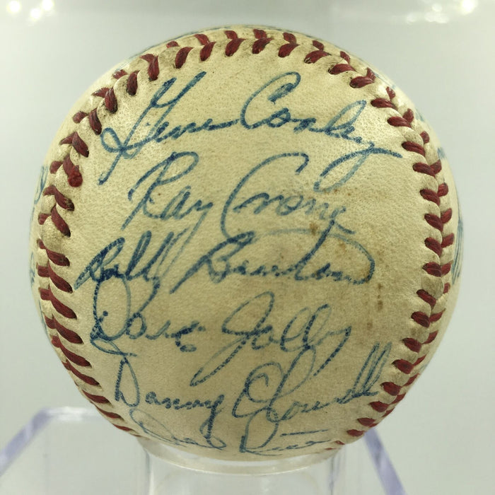 Beautiful 1955 Milwaukee Braves Team Signed Baseball Hank Aaron JSA COA