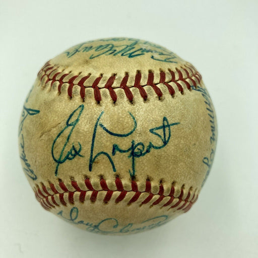 Ed Lopat Lew Burdette Greats Signed 1950's Game Used Cronin Baseball JSA COA