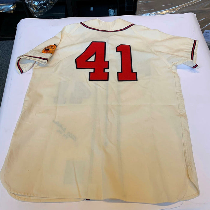 Beautiful Eddie Mathews "512 Home Runs" Signed Authentic Braves Jersey JSA COA