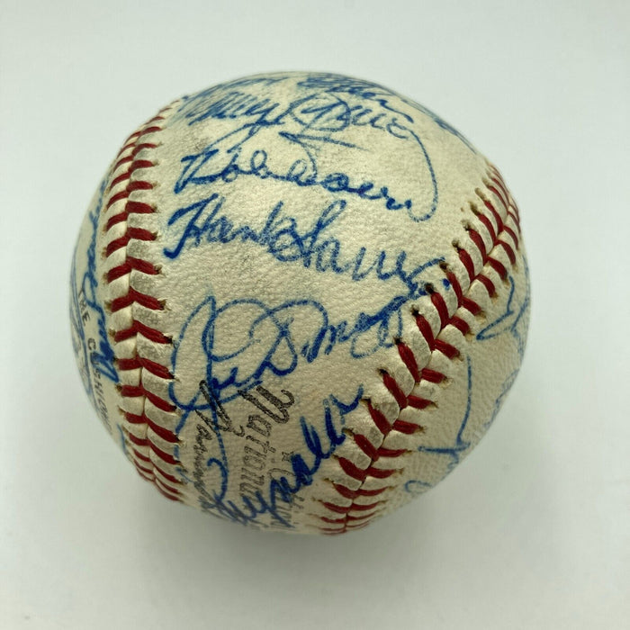 Beautiful Jackie Robinson Joe Dimaggio Hall Of Fame Multi Signed Baseball JSA