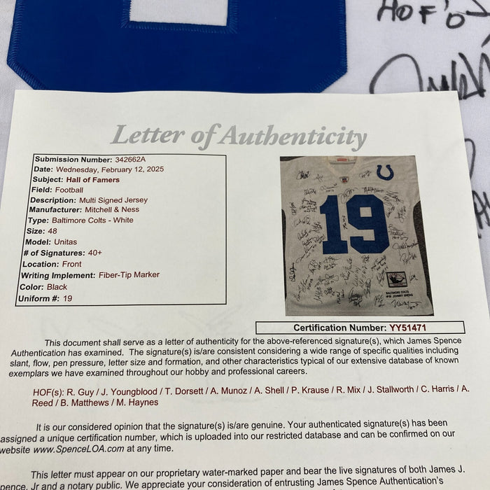 NFL Hall Of Fame Multi Signed Mitchell & Ness Jersey With 40+ Signatures JSA COA