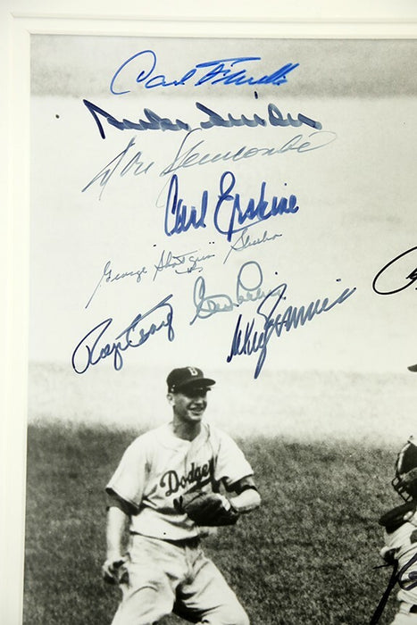 1955 Brooklyn Dodgers W.S. Champs Team Signed 16x20 Photo Koufax Campanella PSA