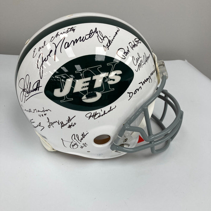 1969 New York Jets Super Bowl Champs Team Signed Authentic Game Helmet Steiner