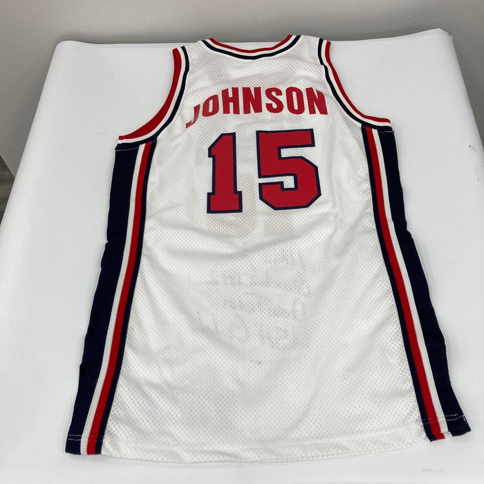 1992 Magic Johnson Signed Game Used Team USA Olympics Jersey MEARS COA