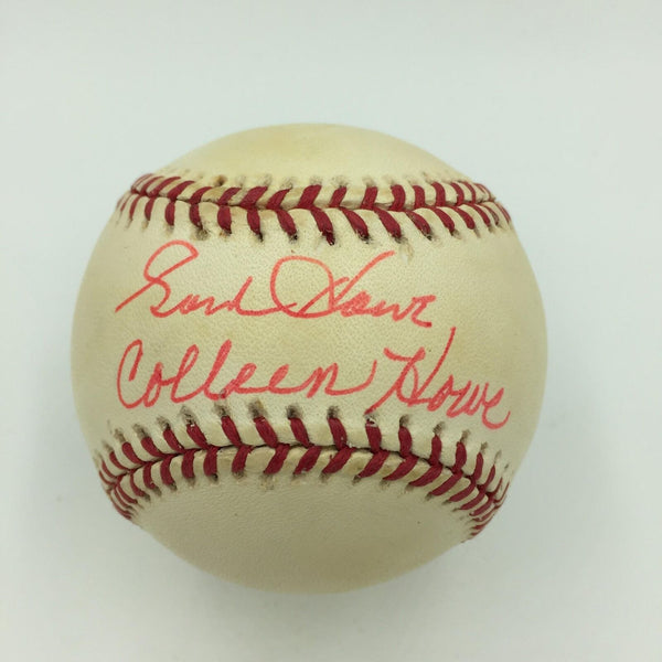 Rare Gordie Howe & Wife Colleen Howe Signed Baseball NHL With JSA COA