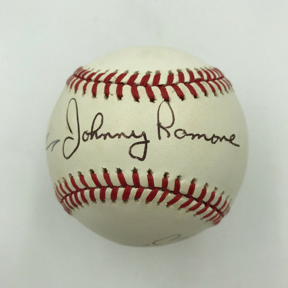 The Ramones Band Signed Baseball Johnny Ramone, Joey, Marky, C.J. JSA COA