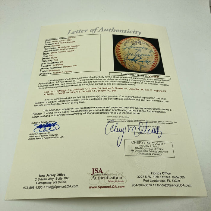 Joe Dimaggio Sandy Koufax Hall Of Fame Multi Signed Baseball 26 Sigs JSA