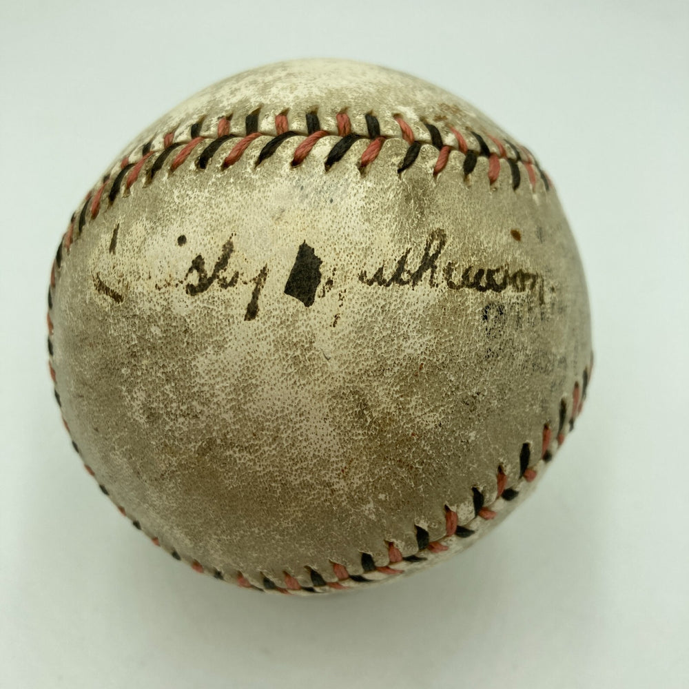Christy Mathewson Single Signed 1918 National League Baseball PSA DNA & JSA COA