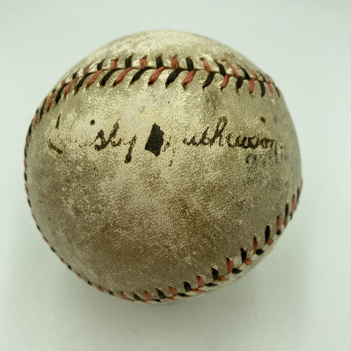 Christy Mathewson Single Signed 1918 National League Baseball PSA DNA & JSA COA