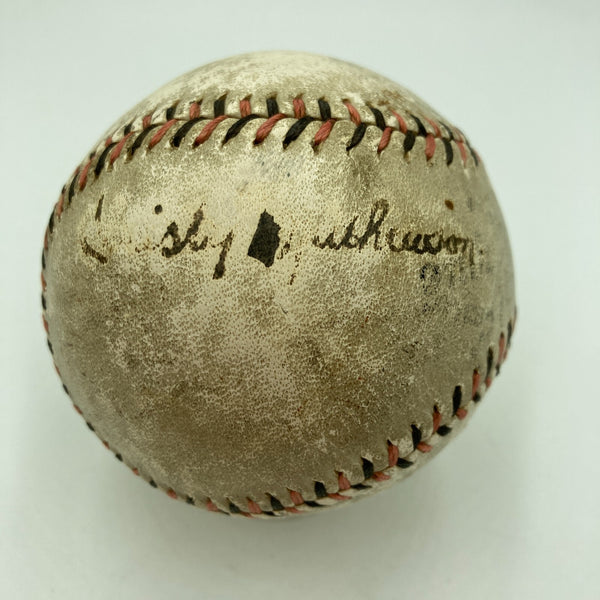 Christy Mathewson Single Signed 1918 National League Baseball PSA DNA & JSA COA