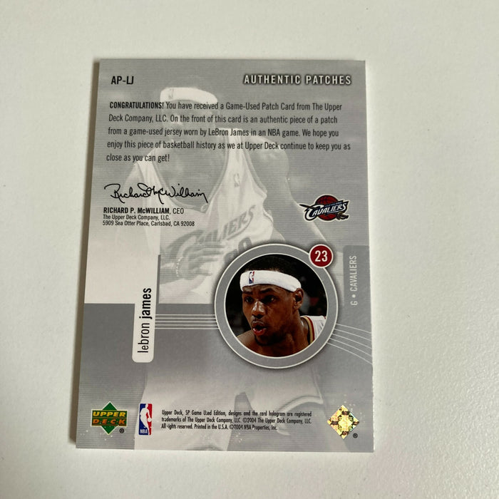 2004 UPPER DECK SP GAME USED Lebron James Jersey Patch #6/100 His Jersey #